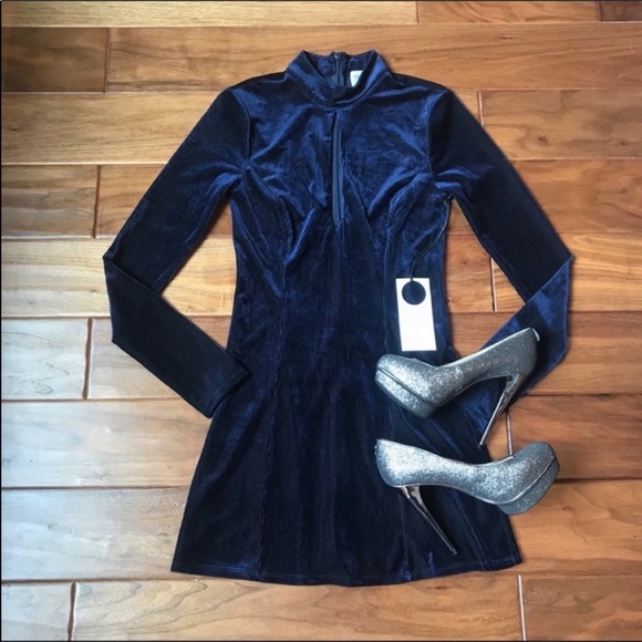 Privacy Please Sapphire Velvet Margot Mini Dress Size XS NEW - Picture 3 of 9